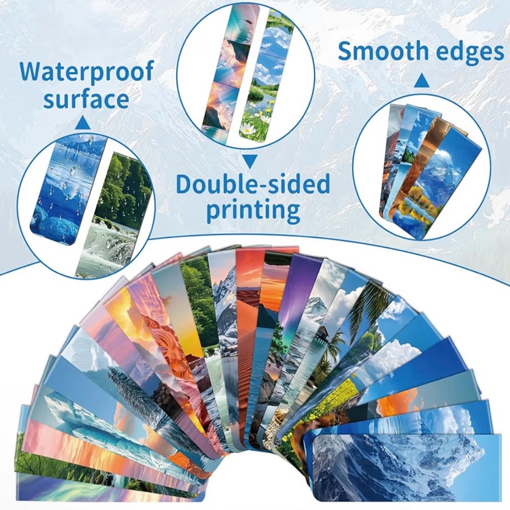 🍪 Scenic Nature Magnetic Bookmarks - Assorted Set of 6 - Picture 2 of 6